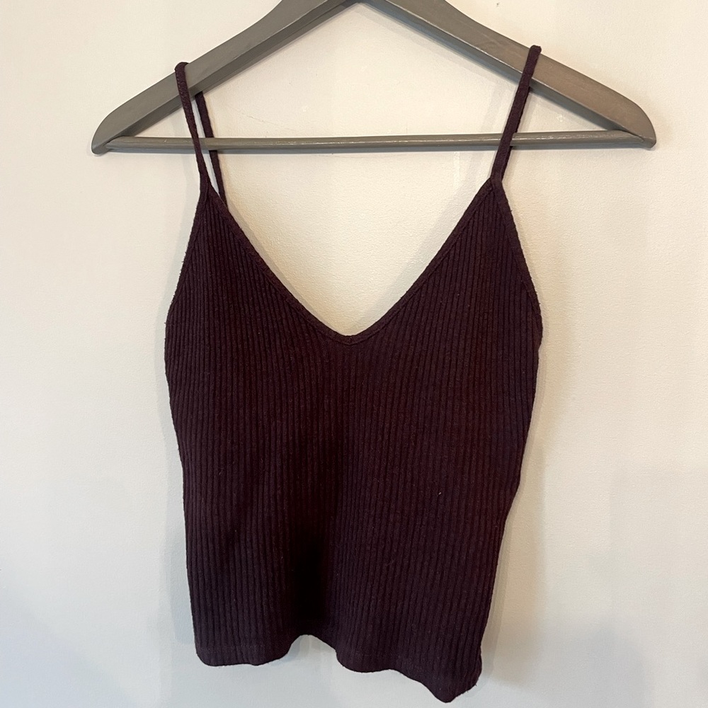 Rich Plum Brandy Melville Cropped Tank- One Size